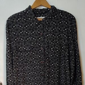 Hype Black and White Patterned Blouse